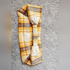 Yellow Plaid Wrap Headband